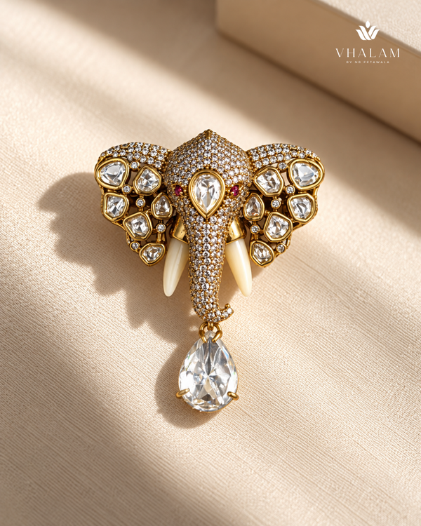 Airavat Crystal Stone Suit Brooch