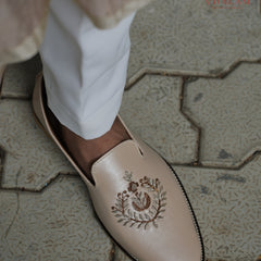Rose Gold Handmade Loafer-Pattern Mojdi