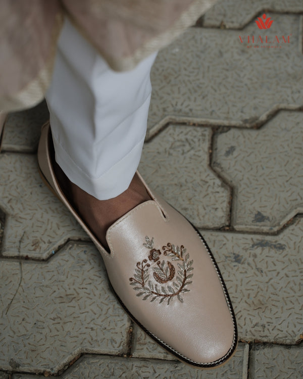 Rose Gold Handmade Loafer-Pattern Mojdi