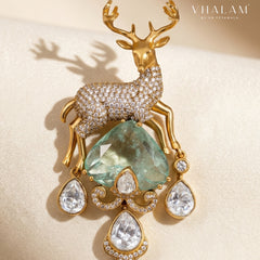 Mriga Aqua Crest Brooch