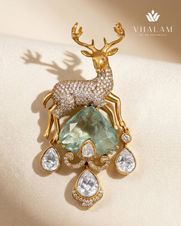 Mriga Aqua Crest Brooch