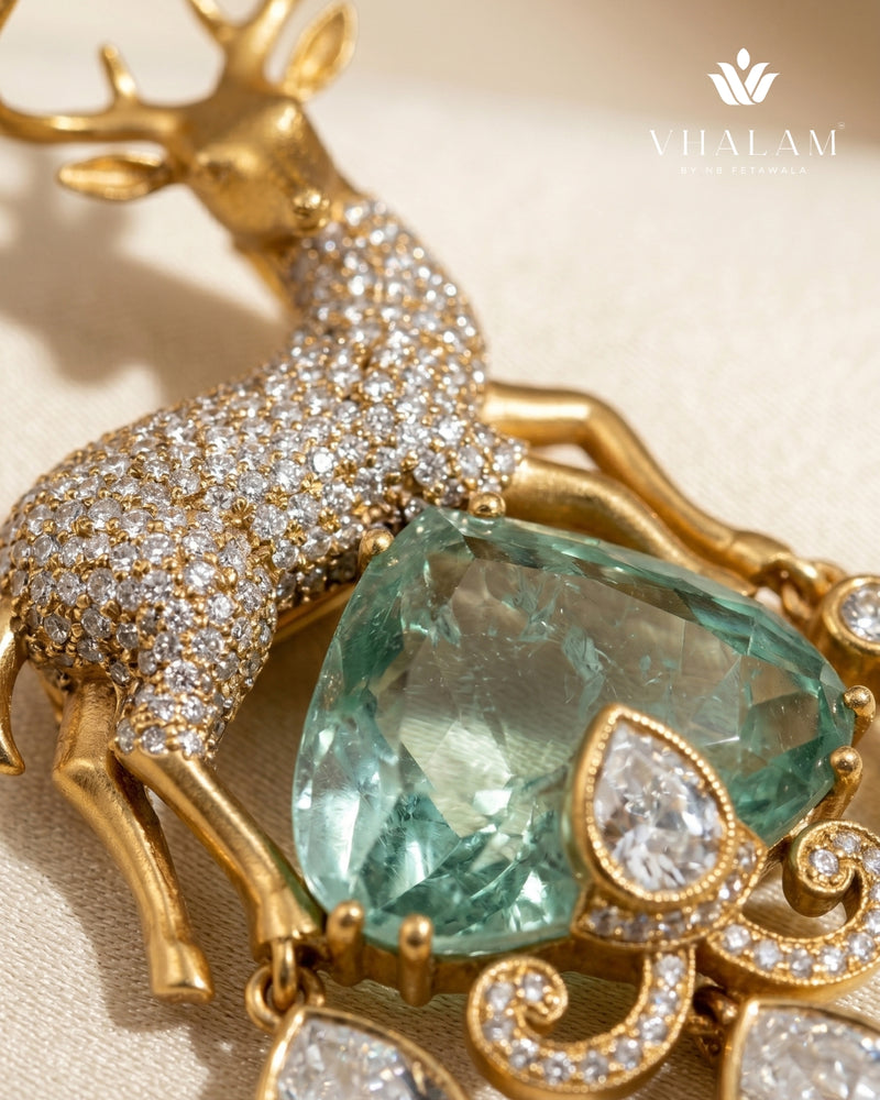 Mriga Aqua Crest Brooch