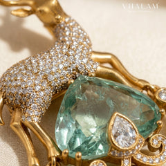Mriga Aqua Crest Brooch