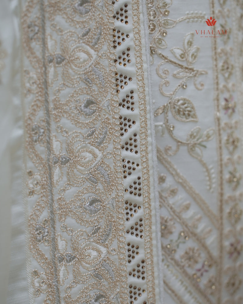 Ivory Groom Shawl with Fine Zari and Sequin Embroidery