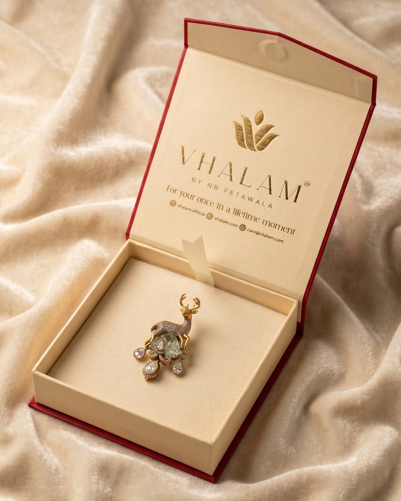 Mriga Aqua Crest Brooch
