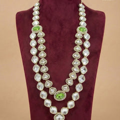 Emerald Heritage Double-Layer Polished Gold Mala