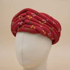 Classic Maroon Bandhani Print Rajasthani Pagdi