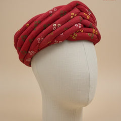 Classic Maroon Bandhani Print Rajasthani Pagdi