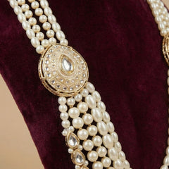 Dulha Royal Ivory Pearl & Kundan Side-Pendant Mala
