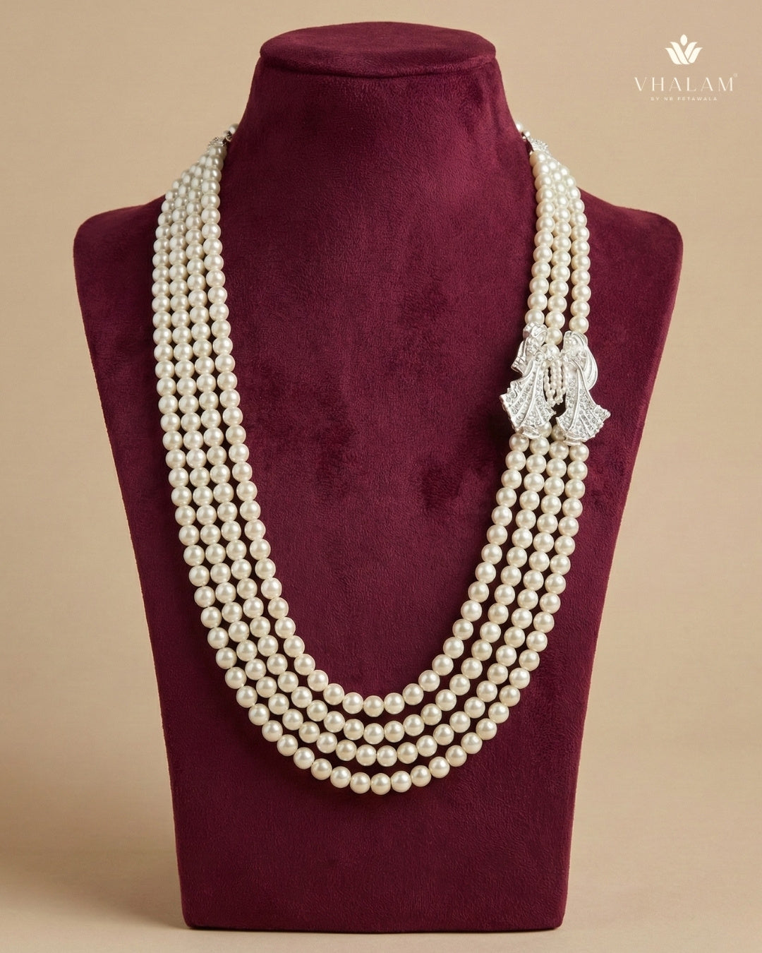 Dulha Silver Vivaah Motif Pearl Mala – Vhalam