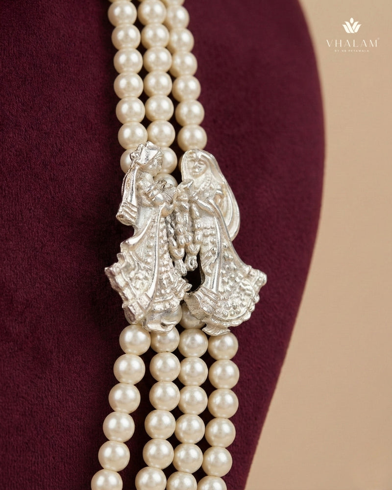 Dulha Silver Vivaah Motif Pearl Mala