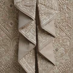 Classic Golden-Beige Dupatta with Resham Embroidery