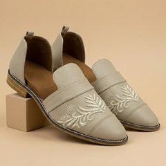 Grebe Hand-Embroidered Foliage Mules