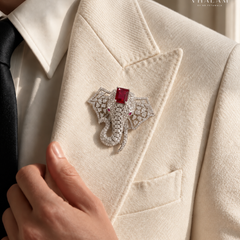 Gajratna Ruby Suit Brooch (15gm)