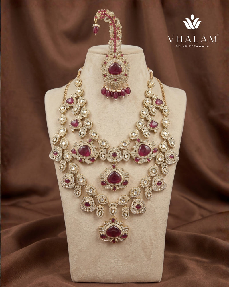Grand Maharaja Ruby Red Kundan Mala