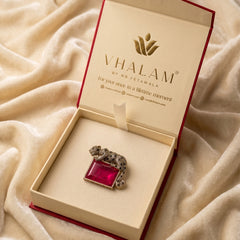 Royal Panther Pink Stone Ceremonial Golden Brooch