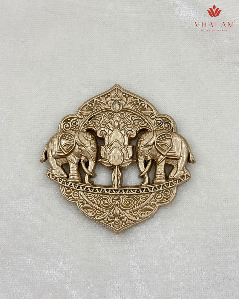 Shahi Gajraj Gold Heritage Brooch & Button Set