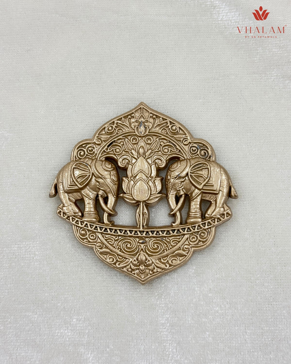 Shahi Gajraj Gold Heritage Brooch & Button Set