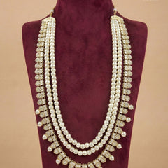 Triple-Tiered Pearl & Polished Gold Heritage Mala