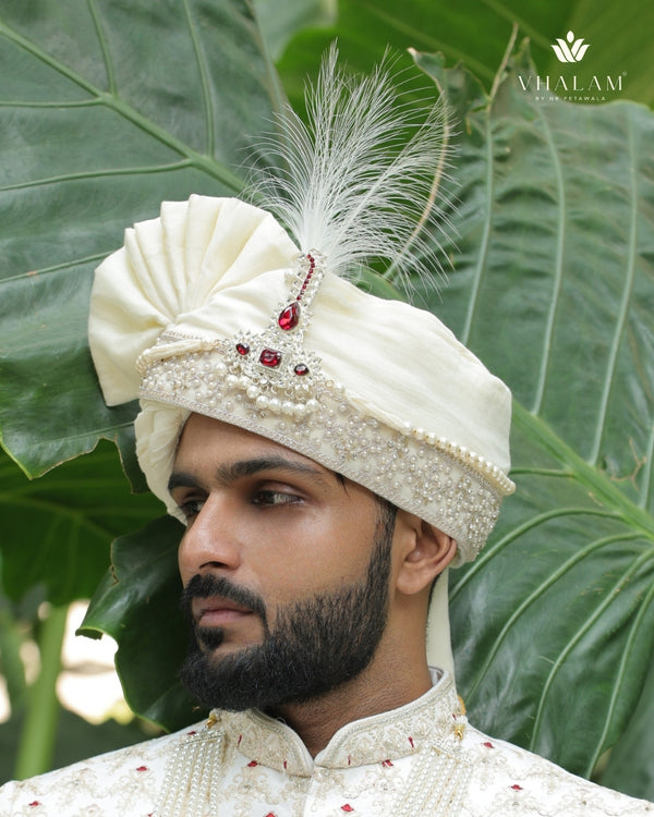 5-Piece Groom's Set for Ivory/Off-White Sherwani
