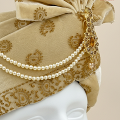 Golden Velvet Dulha Pagdi