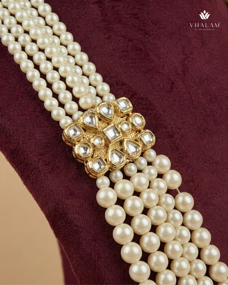 Dulha Ivory Pearl & Kundan Pendant Mala