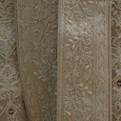 Classic Golden-Beige Dupatta with Resham Embroidery