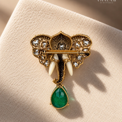 Airavat Green Stone Suit Brooch