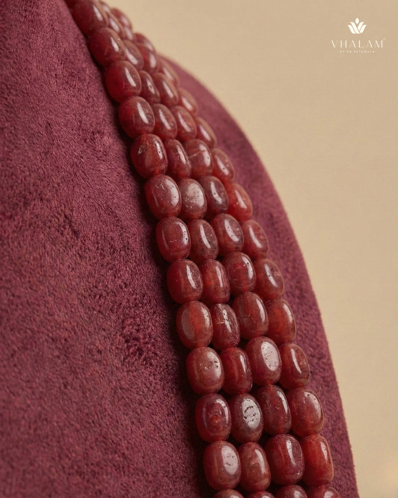 Dulha Ruby-Maroon 4-Layer Beaded Mala