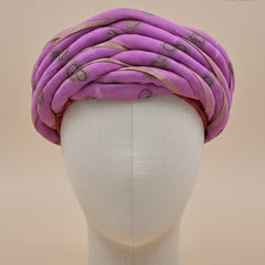 Regal Lavender & Gold Paisley Print Rajasthani Pagdi