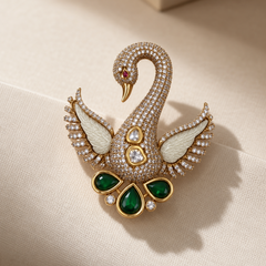Hansa Green Stone Suit Brooch