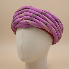 Regal Lavender & Gold Paisley Print Rajasthani Pagdi
