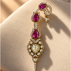 Zarqa Ruby Pink Stone Suit Brooch