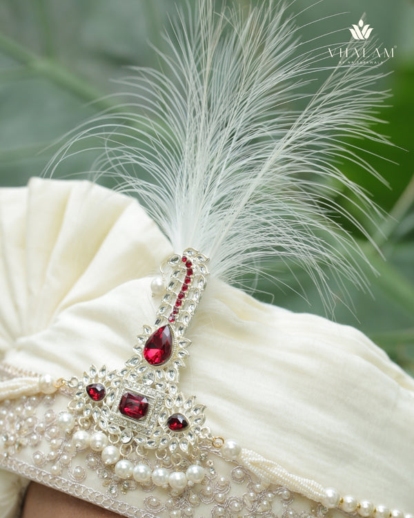 5-Piece Groom's Set for Ivory/Off-White Sherwani