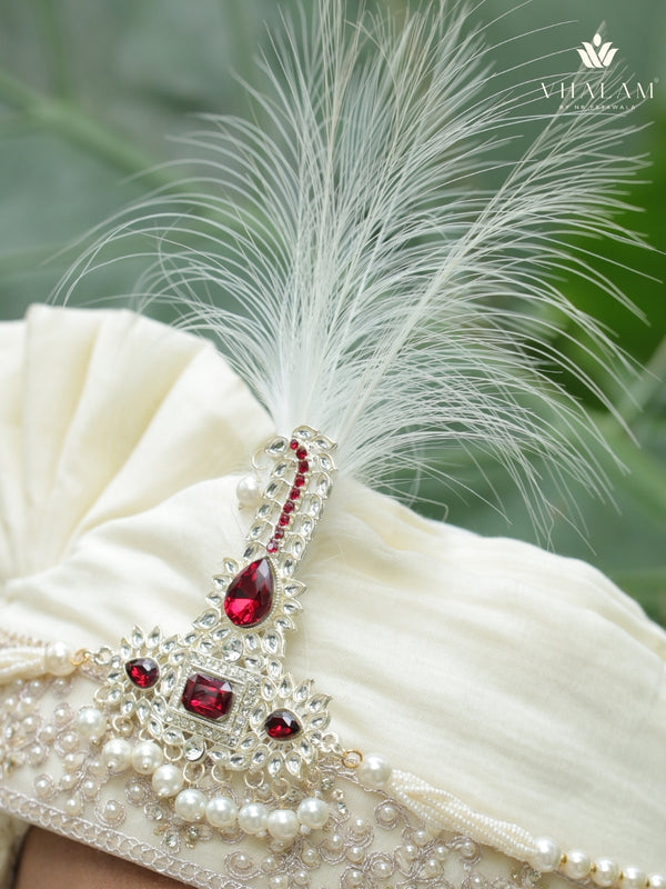 5-Piece Groom's Set for Ivory/Off-White Sherwani