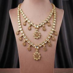 Imperial Peach Heritage Brass Double-Layer Mala
