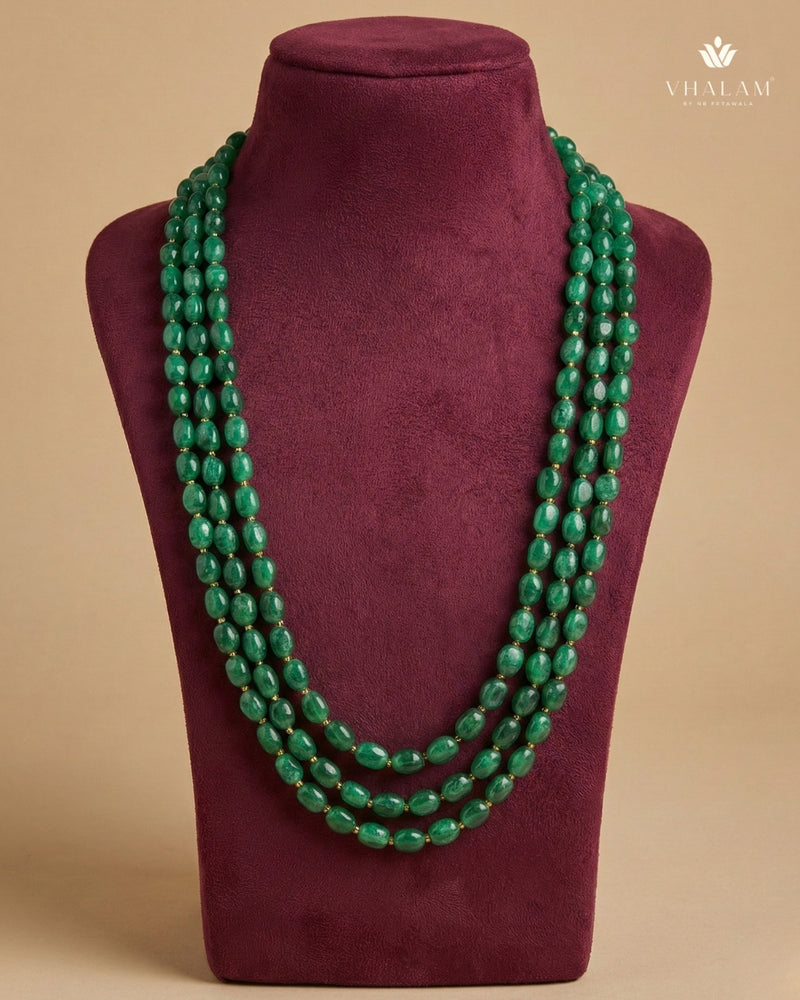 Grand Green Maharaja Emerald & Polki Bib Mala