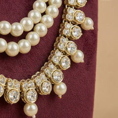 Triple-Tiered Pearl & Polished Gold Heritage Mala