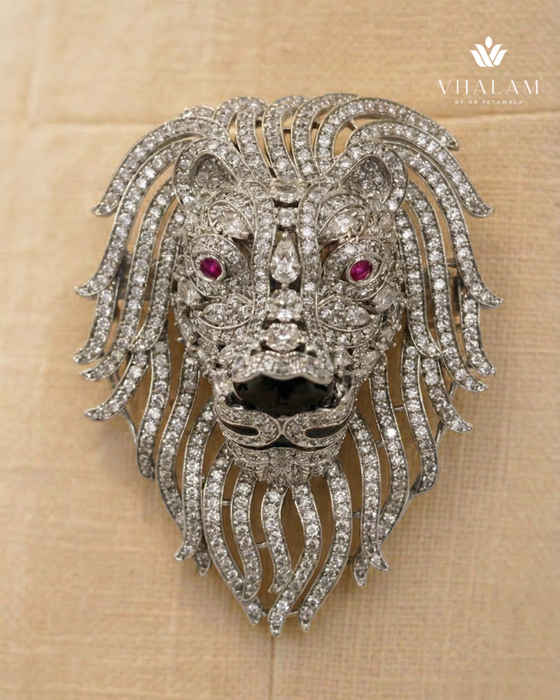 Silver Lion Brooch
