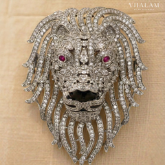 Silver Lion Brooch