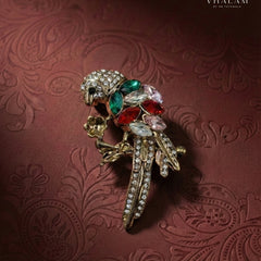 Tropical Parrot Multi-Color Crystal Suit Brooch