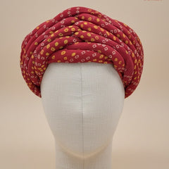 Traditional Red Bandhani Print Rajasthani Pagdi