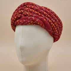 Traditional Red Bandhani Print Rajasthani Pagdi