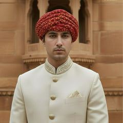 Traditional Red Bandhani Print Rajasthani Pagdi