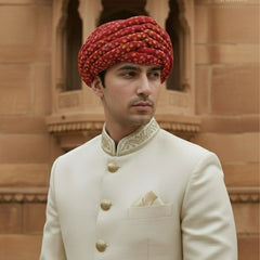 Traditional Red Bandhani Print Rajasthani Pagdi