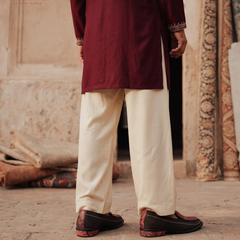 Handcrafted Maharaja Printed Maroon Wedding Loafers