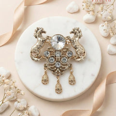 Shahi Ashwa Diamond-Tone Heritage Brooch