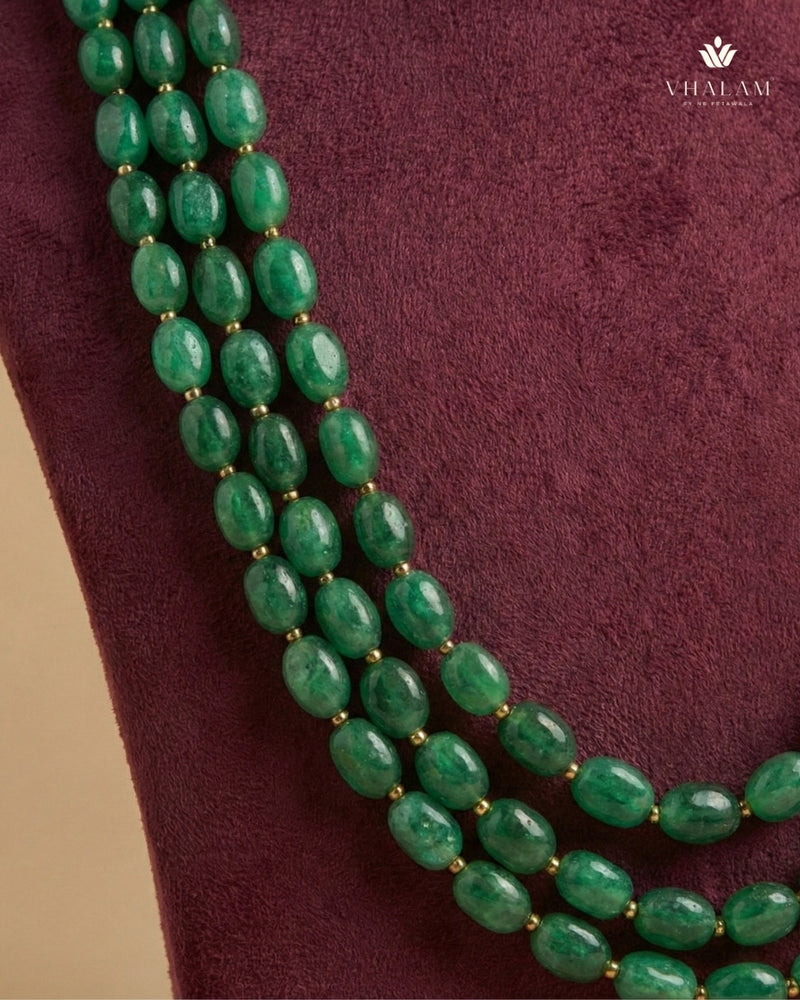 Grand Green Maharaja Emerald & Polki Bib Mala