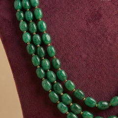 Grand Green Maharaja Emerald & Polki Bib Mala