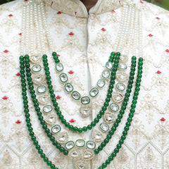 5-Piece Groom's Set for Ivory/Off-White Sherwani